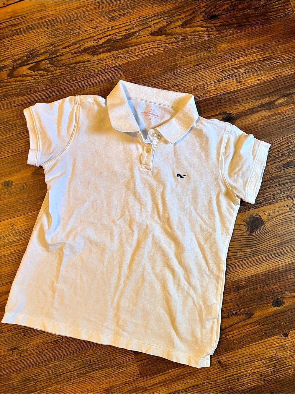 Vineyard Vines Girls Pique Polo White Large
